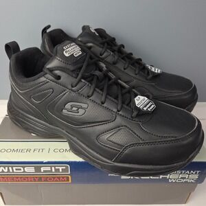 Skechers Work Dighton Bricelyn Shoes Womens 9.5 Wide Black Slip Resistant EH New